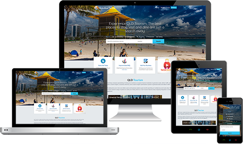 Queensland Tourism displayed beautifully on multiple devices